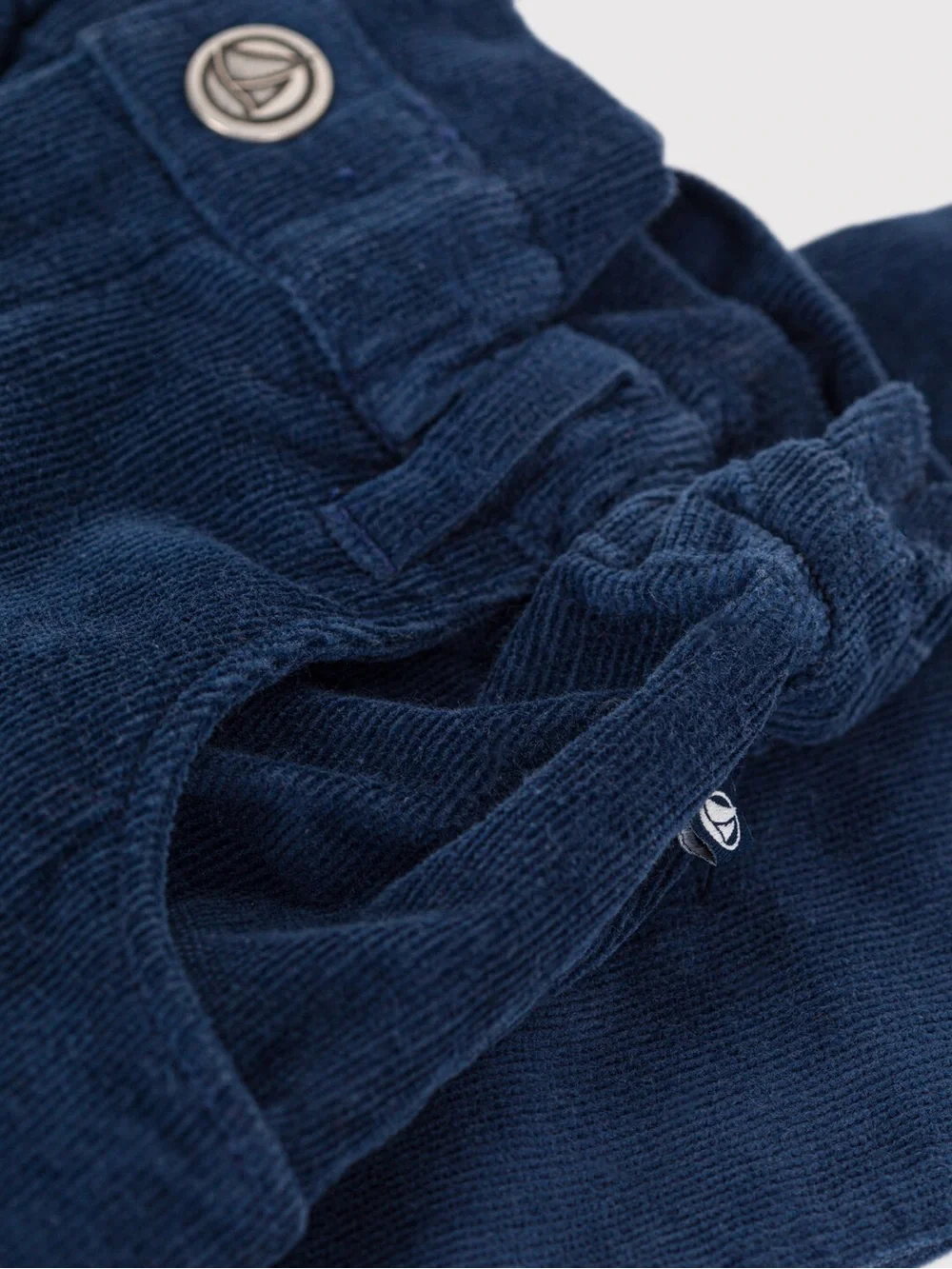 Petit Bateau Navy Velour Elastic Waist Corduroy VELVOUR Navy Blue Pants Youth 8